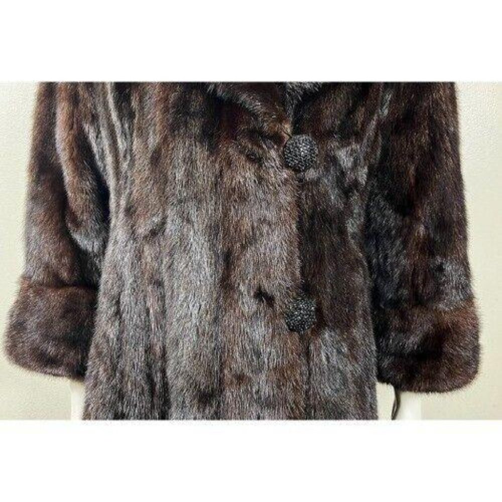 BIRGER CHRISTENSEN MINK MIDI SWING COAT M/L - Picture 3 of 16